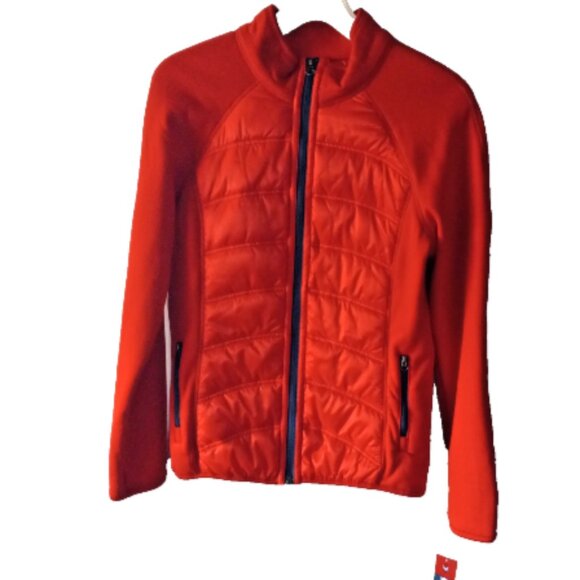 Reel Legends Women's Jacket M Red Quilted Puffer Full Zip NWT Stretch Pockets - Picture 3 of 10